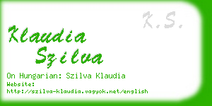 klaudia szilva business card